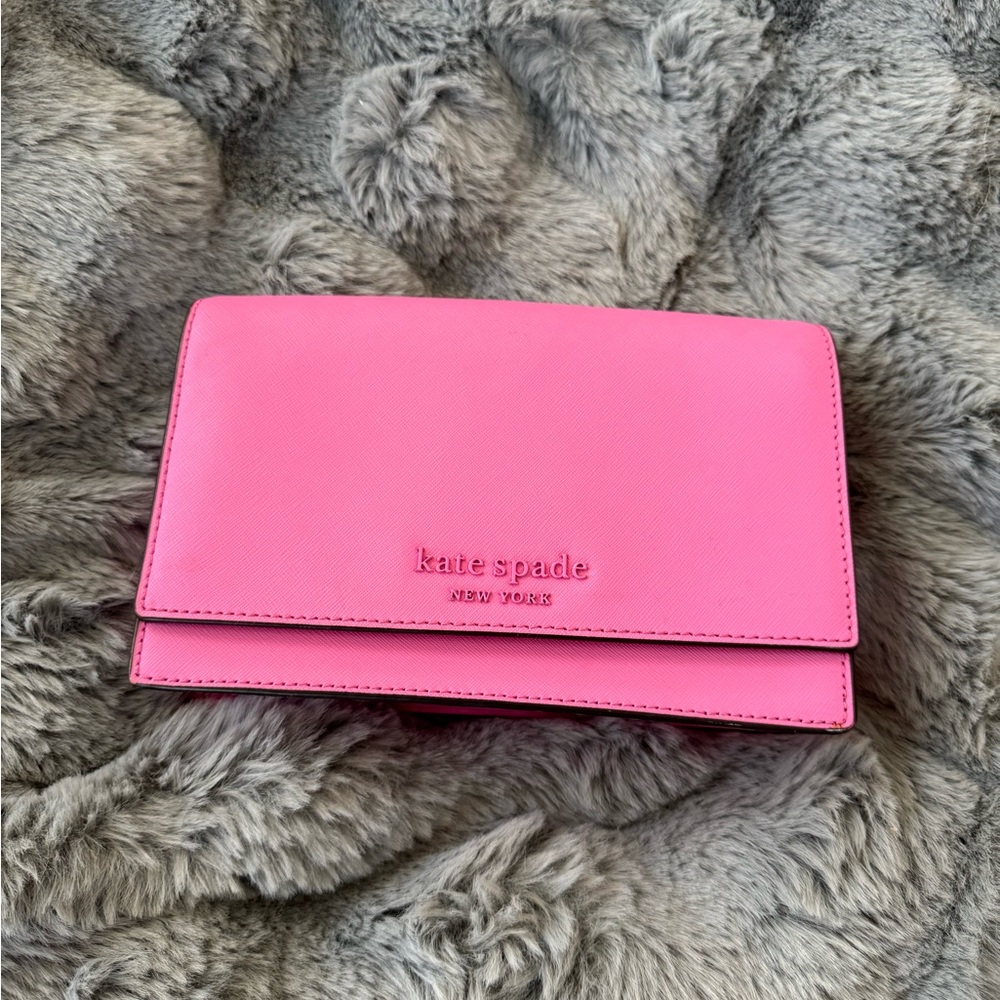 Kate Spade New York Pink Saffiano Crossbody – Excellent Condition